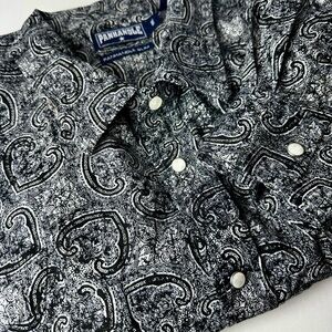 Panhandle Slim Men’s Western Shirt Pearl Snaps XXL Black White Paisley